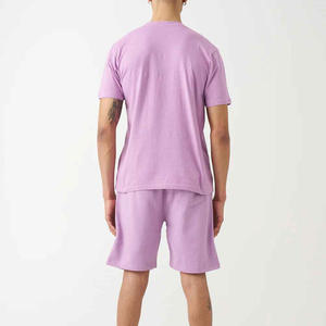 Ensemble de 2 pièces 100% coton pour hommes personnalisés Trier les manches et les chemises décontractées Shorts tenues d'été pour hommes - Product Image 3