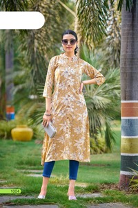 Nuevo lanzamiento Heavy Rayon Printed Women's Twinset Tops con bolsillo Formal Summer Woven Collection - Product Image 5