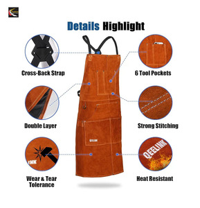 Tablier de travail en cuir de soudage résistant à la chaleur et aux flammes - Product Image 6