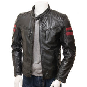 Chaqueta de Cuero Estilo Urbano con Puños Ajustables y Múltiples Bolsillos Laterales, Chaqueta de Invierno - Product Image 1