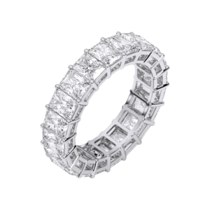 Bague d'éternité 5.00 carats avec diamants E-F/VVS-VS coupe rayonnante en argent sterling 925 unisexe tendance - Product Image 6