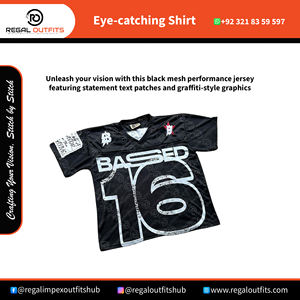 เสื้อยืดผ้าโพลีเอสเตอร์/ คอตตอนสำหรับผู้ชายเสื้อยืดสีดำ16ดีไซน์ออกแบบได้ตามต้องการเสื้อตาข่ายสำหรับใส่ทำงาน - Product Image 5