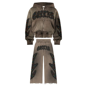 Sudadera con Capucha de Felpa de Algodón Lavado al Ácido, Estilo Desgastado por el Sol, de Moda para Invierno, Talla Grande, Cortavientos, Ecológica, para Entrenamiento - Product Image 4