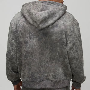 Fabricant de survêtement personnalisé 420 GSM délavé à l'acide, taille US, logo personnalisé, survêtement tendance pour homme, bloc de couleur, deux pièces, sweat à capuche - Product Image 3