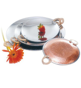 Tray <b>and</b> Copper Platter for Indian Dishes Serveware Tawa Utensil Serving Tray <b>and</b> Platter for Indian Dishes - Product Image 1