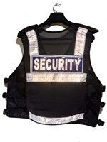 Gilet de sécurité réfléchissant haute visibilité avec fermeture éclair avant, poches multifonctionnelles, uniforme de garde, unisexe, noir, toutes saisons, veste 100% polyester