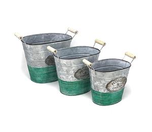 Pot de fleurs en métal galvanisé de forme ronde tendance pour jardin maison patio Pots de fleurs et jardinières extérieurs - Product Image 6