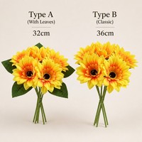 Bouquet de tournesols artificiels en soie style Monet, à tige unique, fleur décorative pour la maison, mariage, décoration de vase