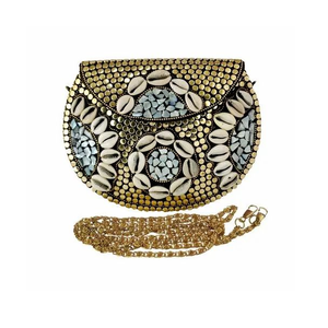 Bolso de Mano de Lujo Hecho a Mano con Madreperla, Diseño Moderno Ecológico, Patrones Geométricos a Cuadros, Decoración para Bodas y Fiestas - Product Image 1