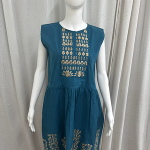 Color de alta calidad bordado completo 100% algodón manga de las mujeres menos Top para niñas - Product Image 1