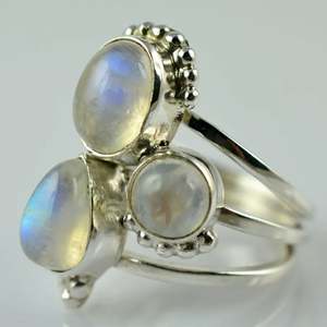 Rainbow Moonstone 925 Sterling Silver Handmade Statement Ring Men's Boho June Birthstone Jewelry Perfect Gift for Her Birthday - Product Image 3