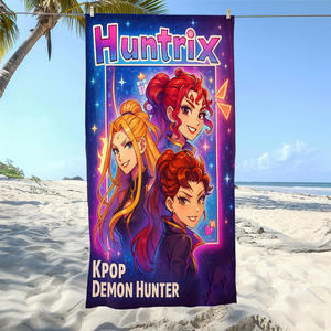 Toalla de Playa de Microfibra de Poliéster Estampada al por Mayor K-POP 2026, de Secado Rápido, Ecológica, Suave y Absorbente para Natación y Vacaciones - Product Image 3