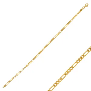 Popular Design Figaro Chain Bracelet Wholesale Turkish 925 Sterling Silver Jewelry Hot Sale