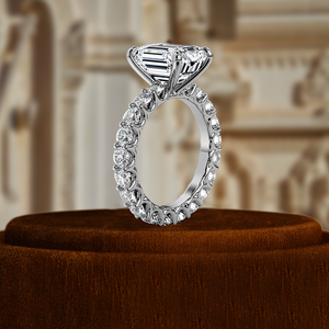 Anillo de Compromiso Cristiano con Diamante Cultivado en Laboratorio, Corte Esmeralda, 1CT VS1, Clásico, Oro de 14K, Engaste de Puntas, Regalo para Fiesta, Aniversario, Boda - Product Image 1