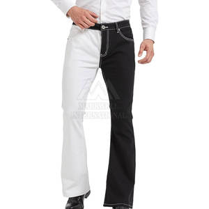 กางเกงขาบานขากว้างแบบย้อนยุคของผู้ชายกางเกงลำลองใส่สบายและเป็นทางการใส่ในสำนักงานกางเกงขาบาน - Product Image 2