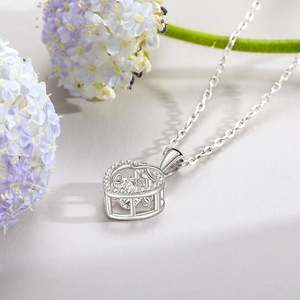 สร้อยคอรูปหัวใจ Jeulia ชุบโรเดียม ประดับด้วยหินควอตซ์เต้นรำ - Product Image 6