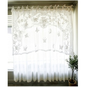 Embroidery <b>Butterfly</b> and Floral <b>Curtain</b> the Best Quality White Linen Luxury <b>Curtain</b> for Home Hotel Resort Quang Thanh Embroidery - Product Image 1