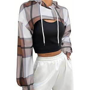 Nouveautés légères, grandes tailles, respirantes, anti-boulochage, sweats à capuche courts à manches longues, vêtements d'extérieur, sweats à capuche courts pour femmes - Product Image 4