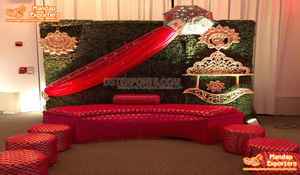 Decoración de Escenario con Temática Punjabi para Mehndi, Boda Tradicional Punjabi, Evento Mehndi, Estilo Punjabi Haveli - Product Image 5