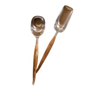 Juego de Cubiertos para Ensalada de Madera y Metal con Espátulas y Cucharas - Ecológico y Apto para Lavavajillas - Product Image 1