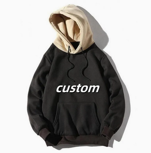 Sweat à capuche unisexe surdimensionné et épais, logo personnalisé, polaire épais, pull pour homme, streetwear, 100% coton, hiver, impression numérique unie - Product Image 3