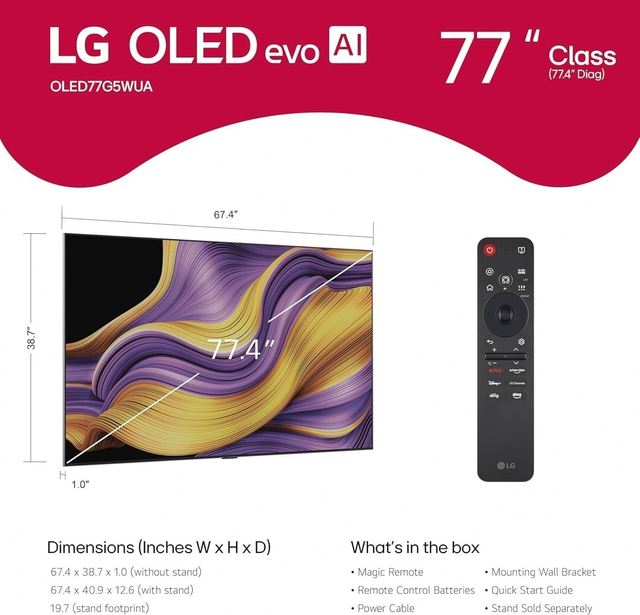 BEST Original B-3 Series 77 Inch Class O-LED Smar-t T-V O-LE-D77B3PUA Latest A-I-Powered 4K TV Al-e-xa Built-in Black 2