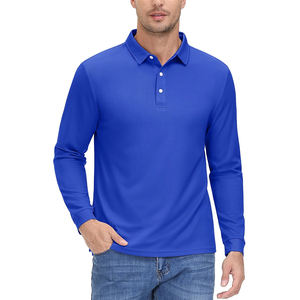 Camisas de Manga Larga para Hombre, 100% Algodón, Estilo Casual, con Botones, Diseño Personalizado, Transpirables, Camisetas de Golf con Bolsillo, Venta al por Mayor - Product Image 1