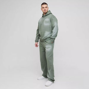 Ensemble survêtement streetwear personnalisé pour homme, 2 en 1, avec sweat à capuche et pantalon de survêtement, 100% coton, séchage rapide, effet délavé soleil et acide - Product Image 1
