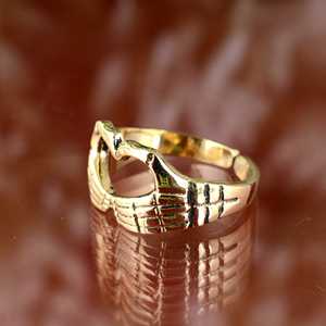 Trendy Two Hand Joined Heart Brass <b>Ring</b> 18k Gold Plated Ethnic <b>Adjustable</b> Punk Skeleton Palm Heart Finger Women Wholesale <b>Ring</b> - Product Image 3