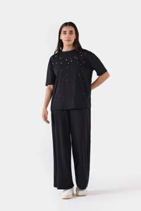 Última tendencia de las mujeres de Polo de manga corta de la gran oferta de la Escuela de Golf de diseño de tendencia camiseta para las mujeres de cuello redondo de color negro prendas de vestir - Product Image 3