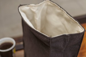 Sac à lunch écologique Snack Food Déjeuner Capacité Fermoir en cuir véritable LCLB-0016 en toile cirée originale - Product Image 3