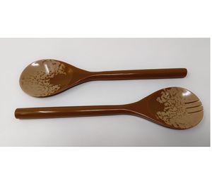 Juego de Cucharas para Servir Ensalada de Resina, Ecológicas, Aptas para Lavavajillas, Utensilios para Ensalada, Cocina Casera, Hechas en India - Product Image 1