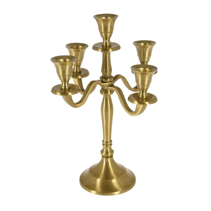 Décoration de table de mariage bougeoir en aluminium et métal fini or bougeoir à 5 bras meilleur prix candélabre décoratif pour la maison - Product Image 2