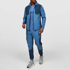 Ensemble jogging et veste zippée décontractée à capuche pour homme, grande taille, nouveau design, imprimé numérique, coupe-vent en nylon uni, hiver - Product Image 2