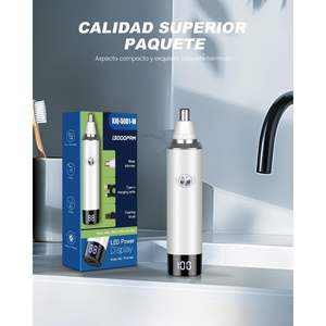 Tondeuse professionnelle rechargeable USB IPX7 pour sourcils et poils du visage, nez et oreilles, avec écran LED, indolore, pour hommes et femmes, idéale pour les voyages en camping-car - Product Image 2