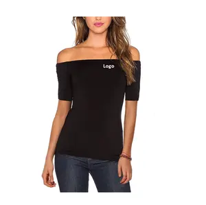 Blusa femenina de manga larga ajustada con hombros descubiertos, camisa Sexy ajustada para mujer, ropa informal de trabajo, venta al por mayor - Product Image 1