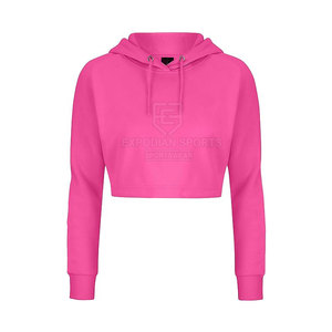 Sudadera Corta con Capucha para Mujer, Estilo 2025, Personalizada, Marca Privada, Invierno, Casual, 100% Algodón, Ecológica, Transpirable - Product Image 1