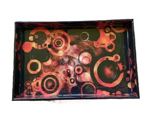 Tableros de MDF de diseño de tendencia, bandeja para servir con impresiones de esmalte Vintage, bandeja para servir té y café, bandejas impresas esmaltadas hechas a mano - Product Image 2