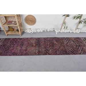 Alfombra turca clásica marrón púrpura Vintage 23X92 pies área grande sala de estar alfombra Patchwork patrón lana látex para pasillo - Product Image 3