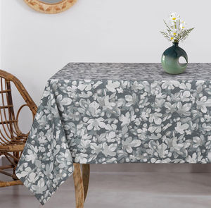 Linge de table 100% coton tout gris motif floral motif nappes 150x300 cm 210 g/m² pour usage domestique - Product Image 1