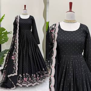 New Series Quality Women's Salwar Kameez Party Wear Quick Dry <b>Thread</b> Design with Sequenced Work All Seasons - Product Image 1