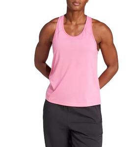 Women's <b>Hot</b> Summer Tank <b>Top</b> with Custom Logo New Arrival Cotton Sleeve Tank <b>Top</b> For Women Loose Fit U-Neck Light <b>Pink</b> Color - Product Image 1