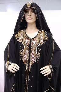 2022ดูไบอาบายาคาฟตันดีไซน์โมร็อกโกสีฟ้าสวยงานทำมือวัสดุเสื้อผ้ามุสลิมแบบดั้งเดิมและเครื่องประดับ - Product Image 2