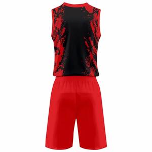 Ensemble de maillots de basket-ball d'été respirants et à séchage rapide CABRA WEAR, sans manches, 100% polyester, réversibles, personnalisables OEM - Product Image 4