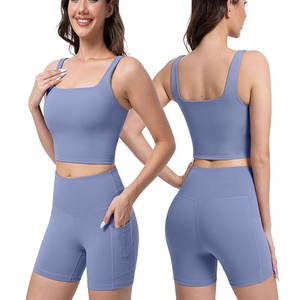 New Women's Plus Size 2-Piece Sportswear High Waist Butt Lift Gym Workout Yoga <b>Legging</b> Breathable <b>Shorts</b> Solid Color Front - Product Image 4