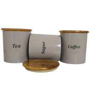 Top Quality Customize Sugar Pots <b>Canister</b> <b>Set</b> 3 With Lid Eco-Friendly for Home Hotel Kitchenware Restaurant Use Wholesale Price - Product Image 5