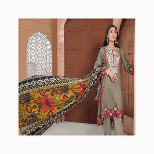 Costume en soie pure fait à la main de haute qualité tissé à la main imprimé à la main Style pakistanais indien exquis coton décontracté mariage adultes - Product Image 3