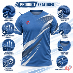 <b>Mens</b> Sports Dry Fit Anti-Wrinkle Polyester T-<b>Shirt</b> Custom Breathable Lightweight Summer Workout Tee Supplier - Product Image 5