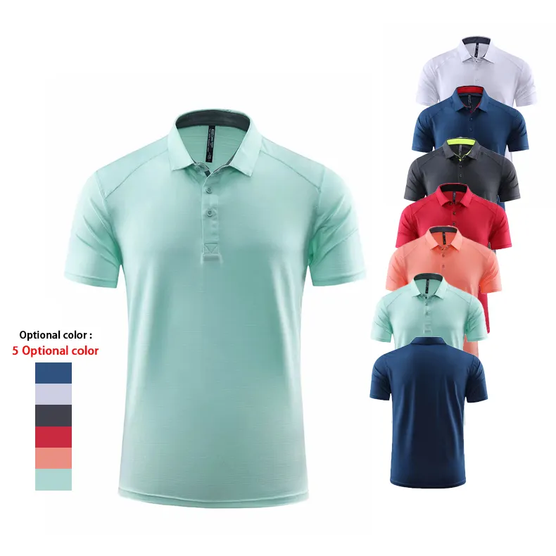 Polo uni à haute élasticité à séchage rapide pour hommes, fournisseur de chemises de golf pour hommes