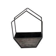 Juego de macetas de pared de hierro rústico, macetas galvanizadas elegantes con forma geométrica Hexagonal para decoración del hogar hechas en la India - Product Image 6
